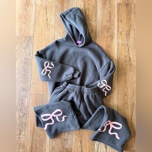 Edikted Charcoal Joggers with Pink Bow 🎀 Details